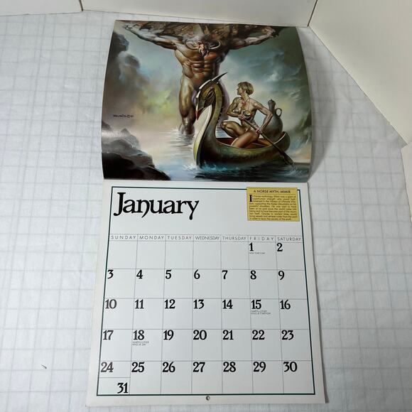 1993 Boris Vallejo Mythology Calendar - Unused same dates again in 2027 /38 - Picture 15 of 16